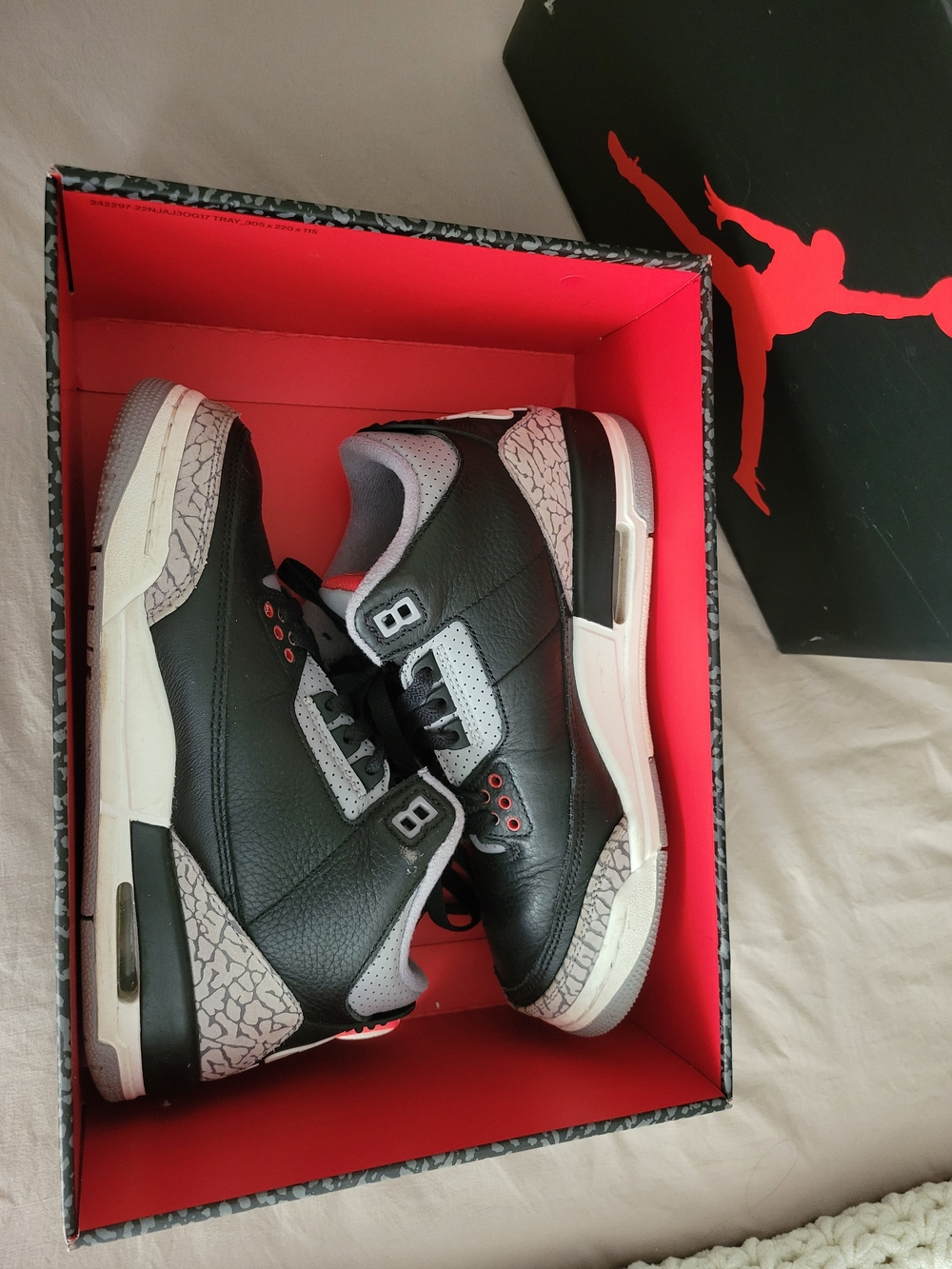 Air Jordan 3 Retro BOYS Sneakers - Black/Grey/White